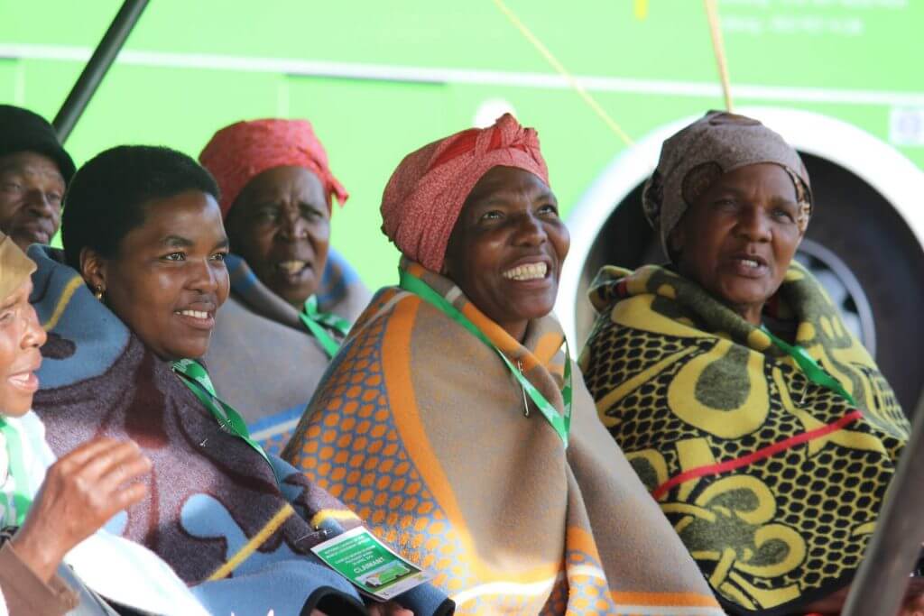 Women smiling