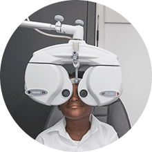 Kid having an eye test