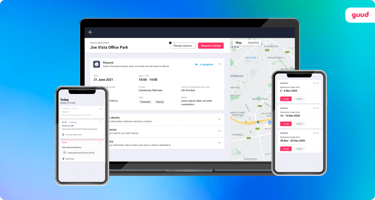 Guud software on desktop and mobile devices