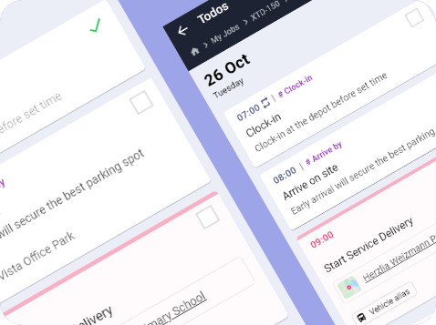 Todo screens with task information